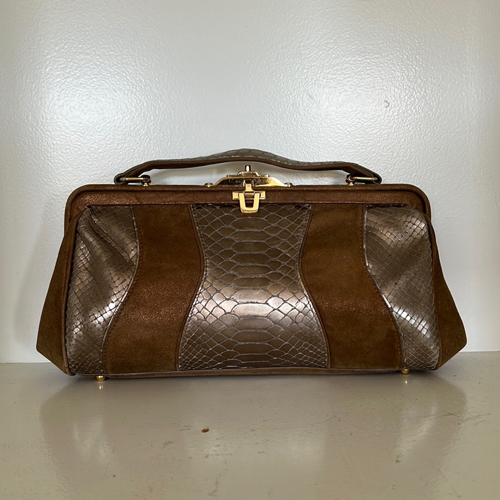 Via Spiga Leather & Snake Handbag